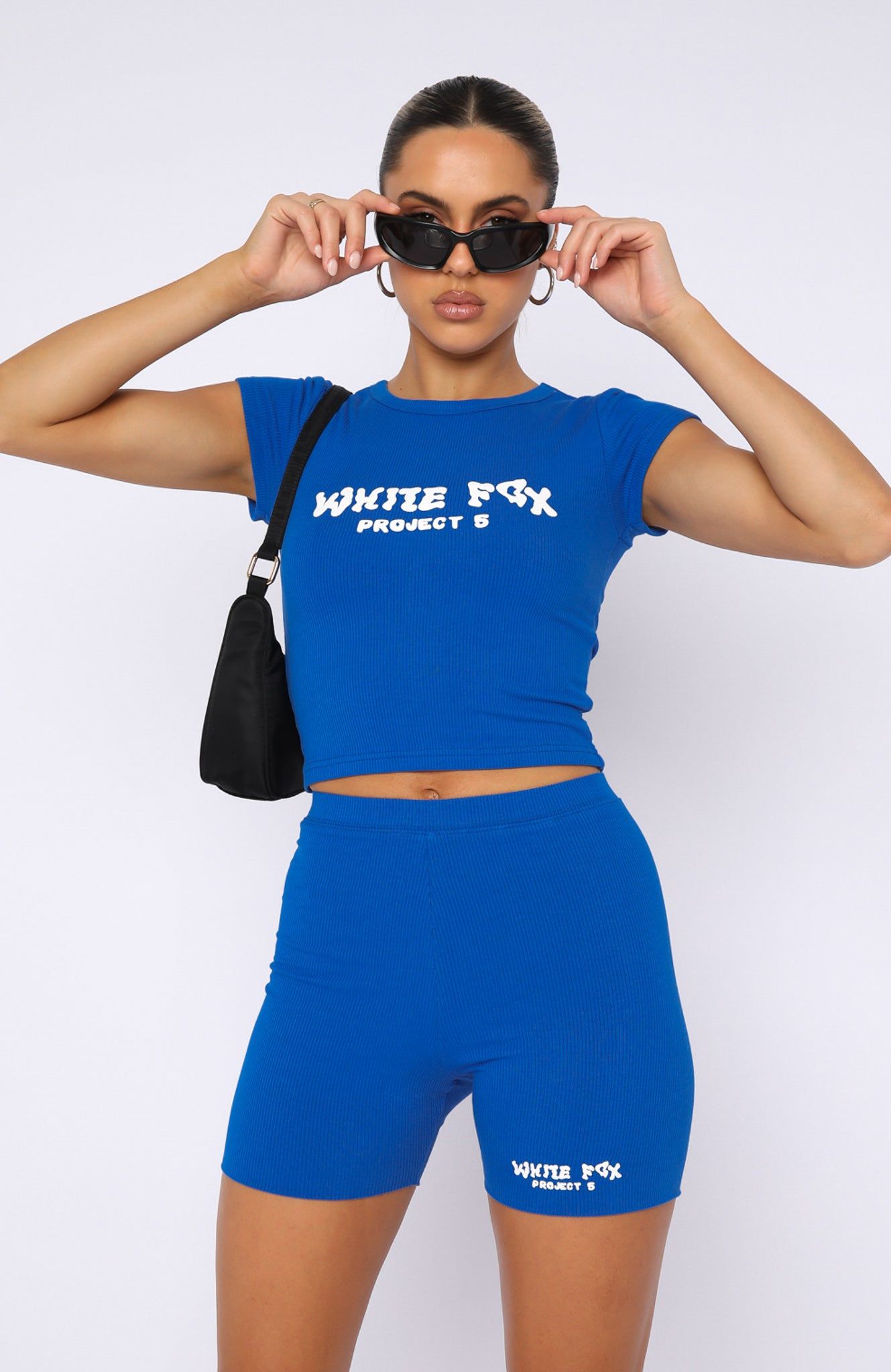 Project 5 Ribbed Baby Tee Cobalt sold by White Fox Boutique product image thumbnail 2