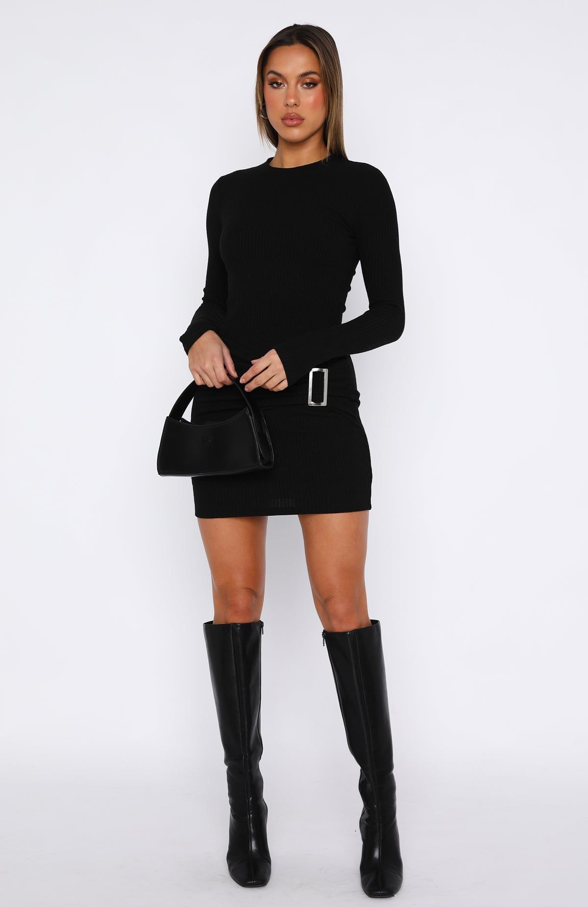 No Option Long Sleeve Mini Dress Black sold by White Fox Boutique product image thumbnail 5