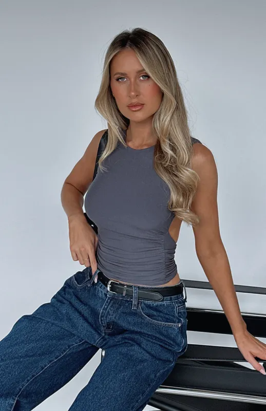 I Feel It Coming Top Charcoal sold by White Fox Boutique