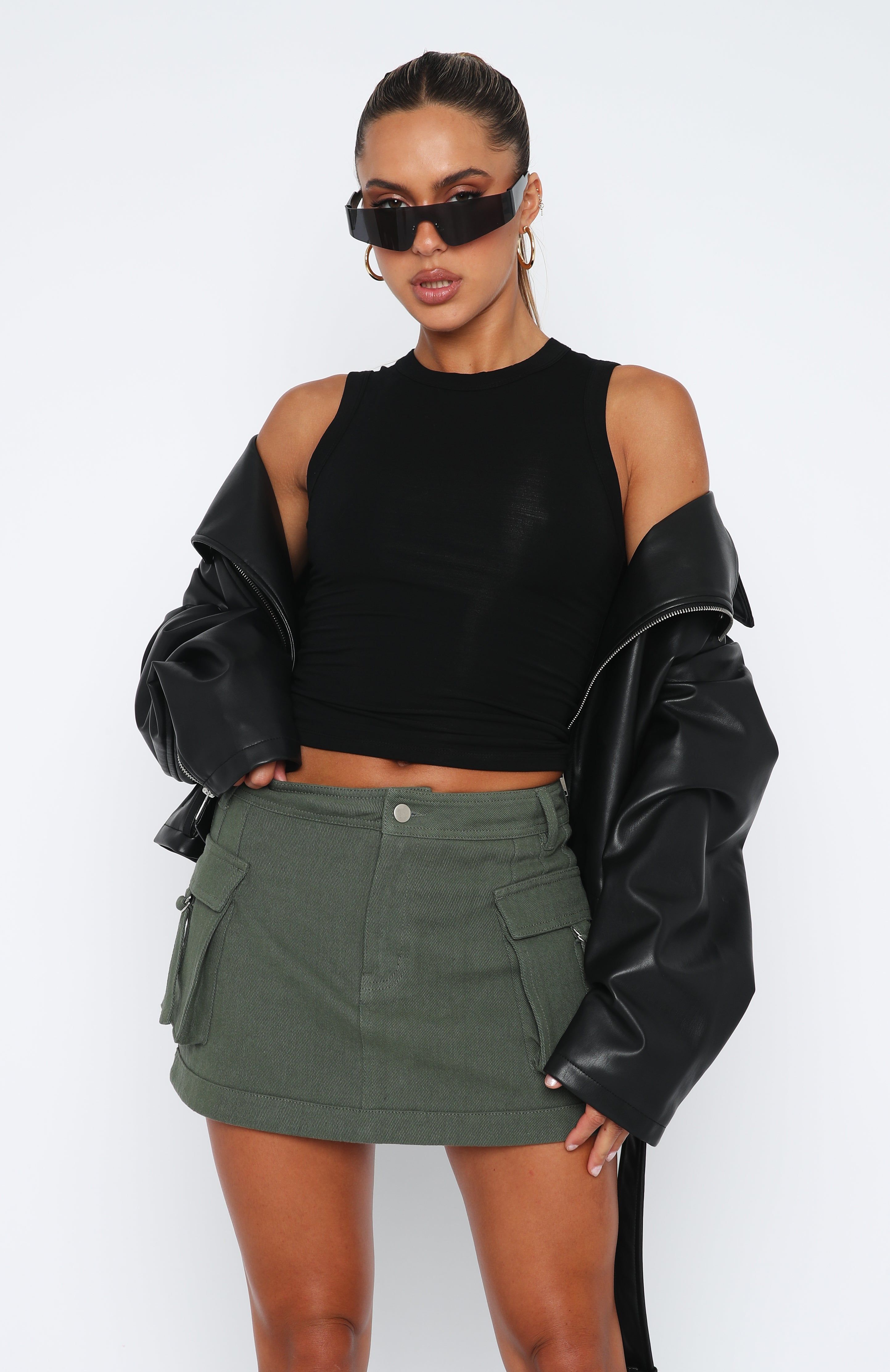 Style Staple Cargo Mini Skirt Khaki sold by White Fox Boutique product image thumbnail 2