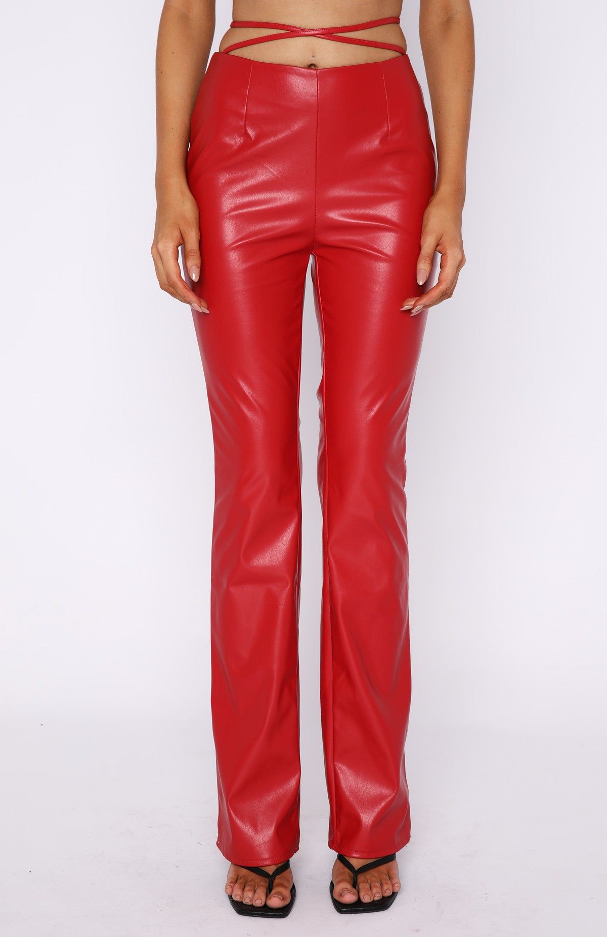 Twin Flame Pu Pants Red sold by White Fox Boutique product image thumbnail 2