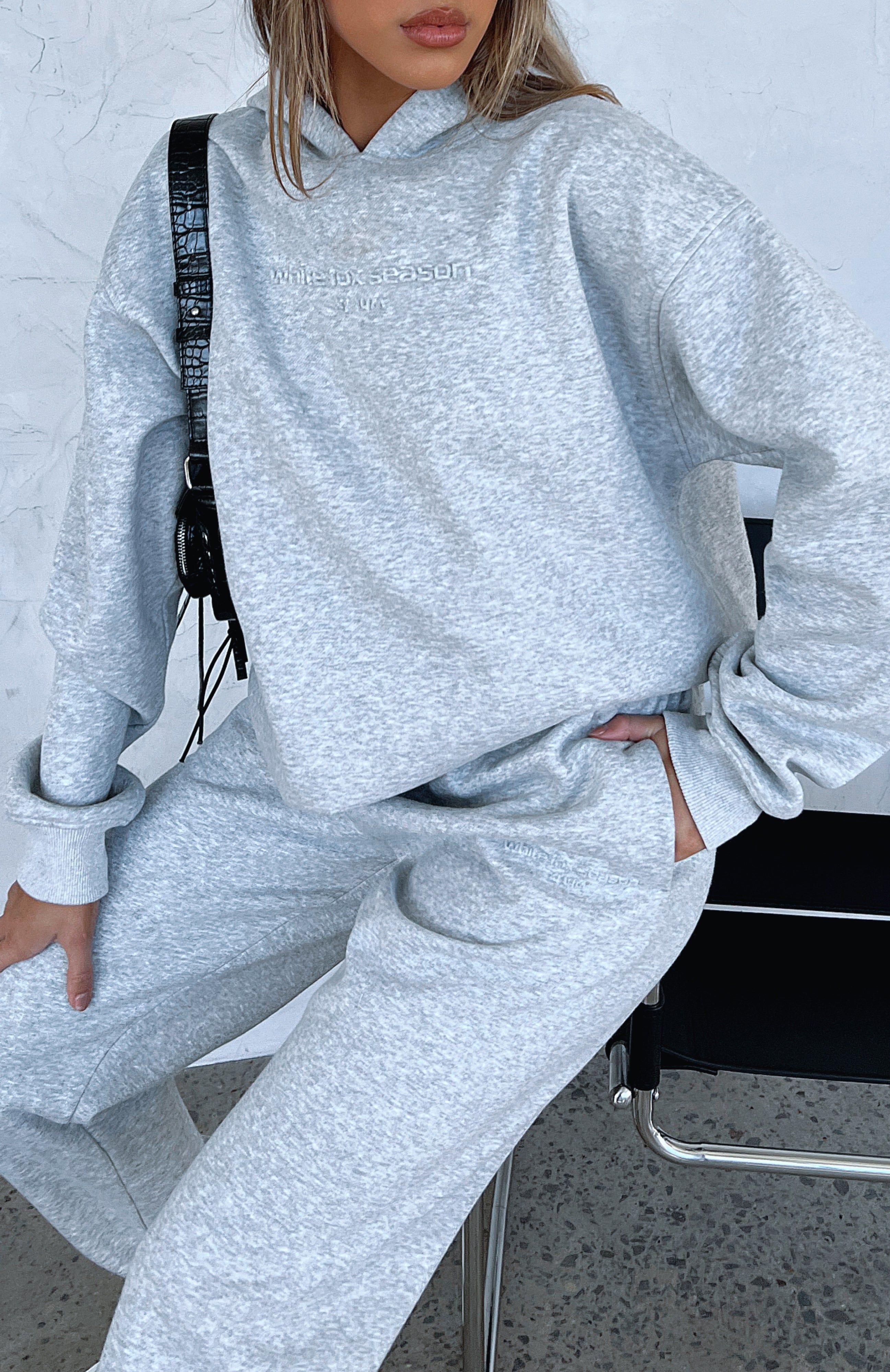 Future Forward Oversized Hoodie Dark Grey Marle sold by White Fox Boutique