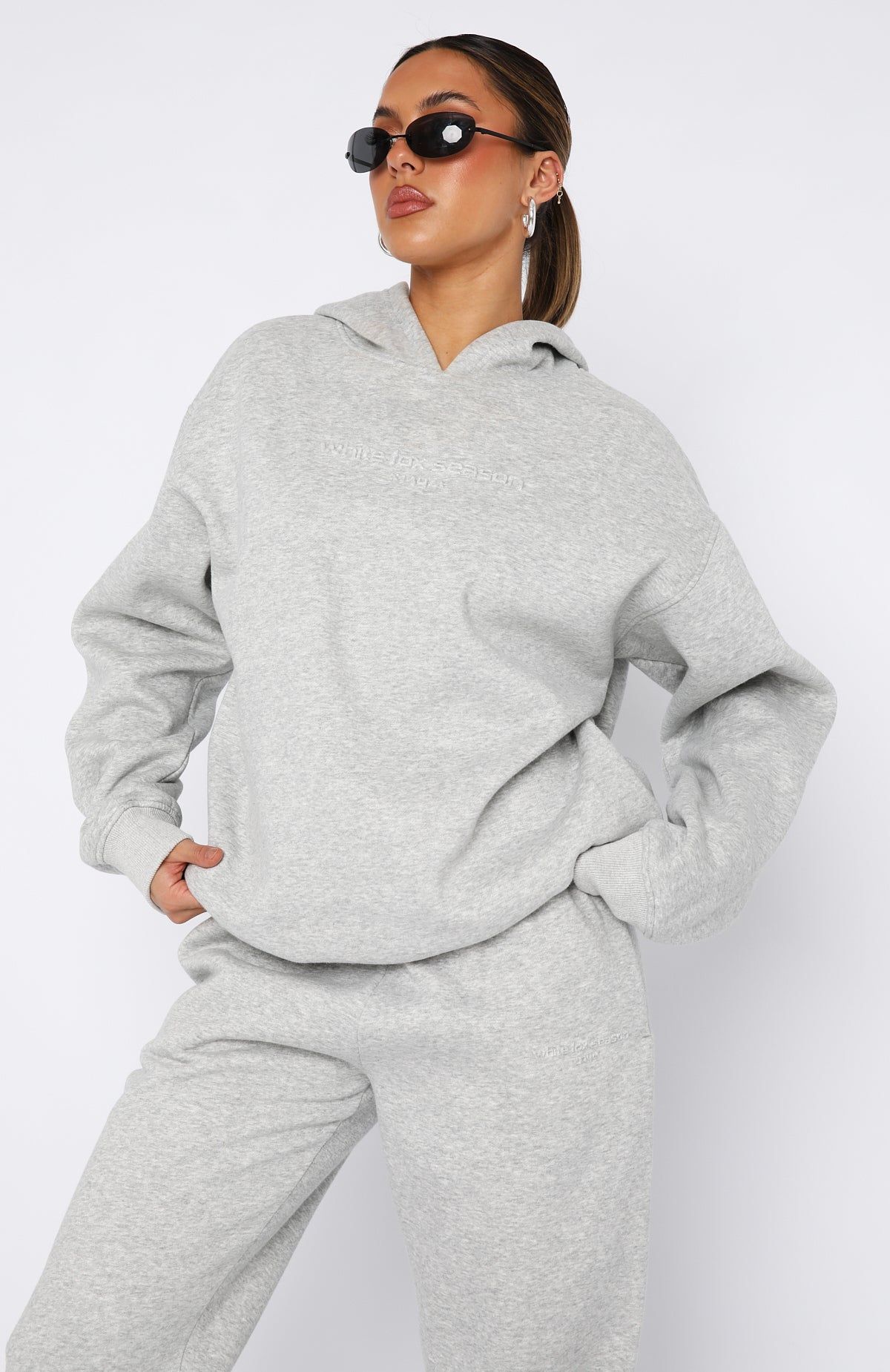 Future Forward Oversized Hoodie Dark Grey Marle sold by White Fox Boutique product image thumbnail 2