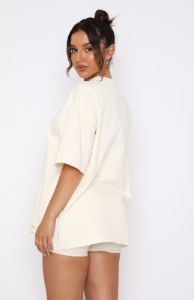 Offstage Oversized Tee Cream sold by White Fox Boutique