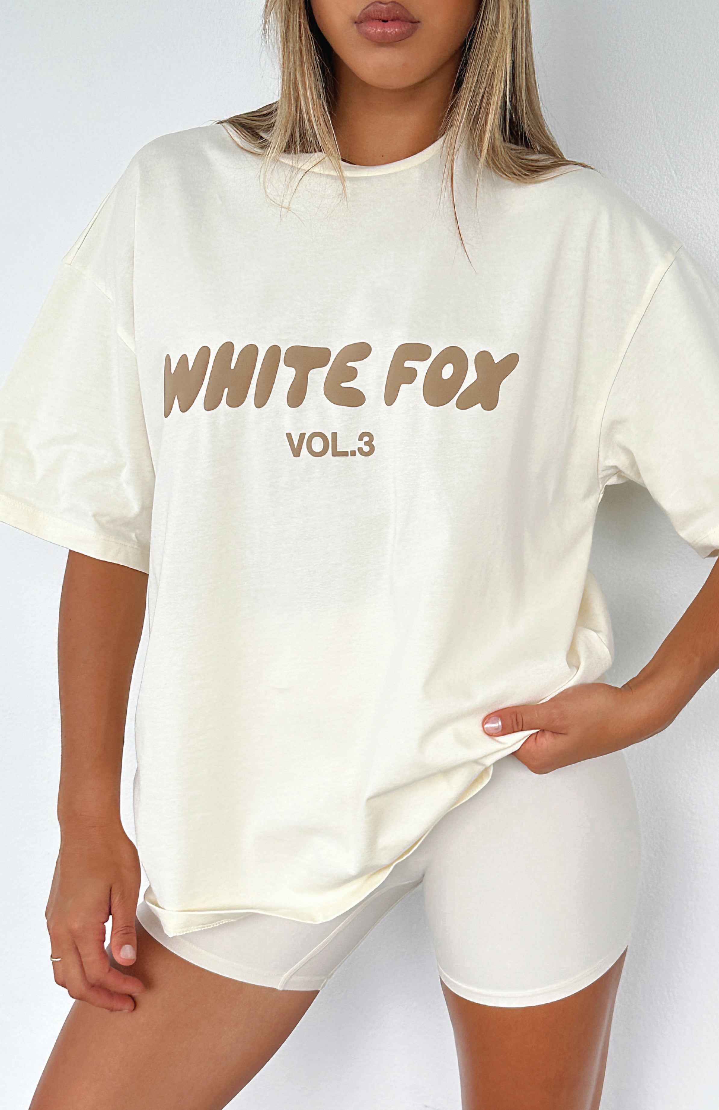 Offstage Oversized Tee Cream sold by White Fox Boutique product image thumbnail 5
