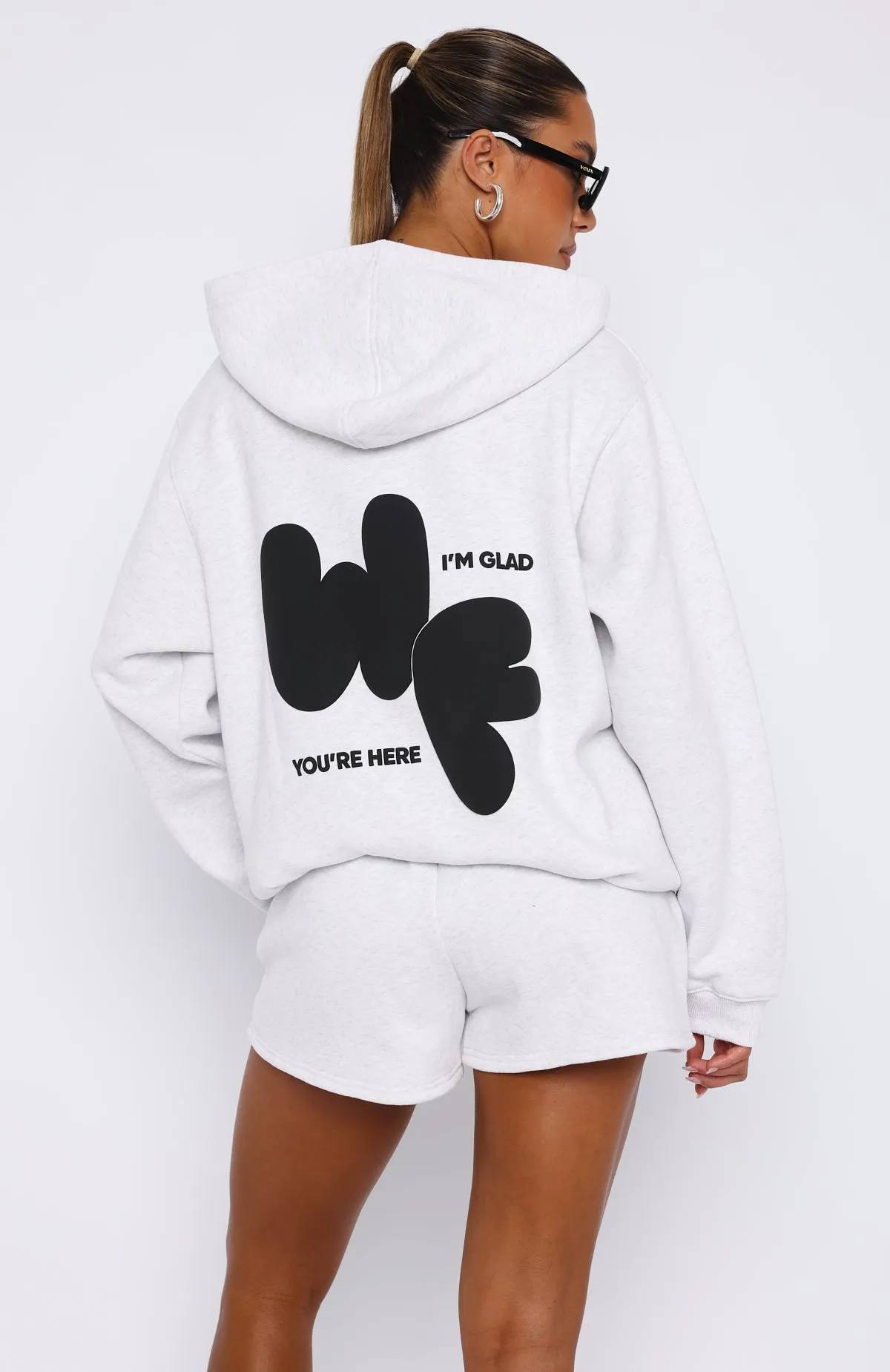 I'm Glad Oversized Hoodie Grey Marle sold by White Fox Boutique product image thumbnail 4