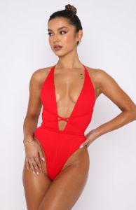 Summer Songs One Piece Red Rib sold by White Fox Boutique