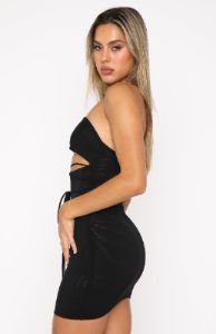 Special Delivery Mesh Mini Dress Black sold by White Fox Boutique