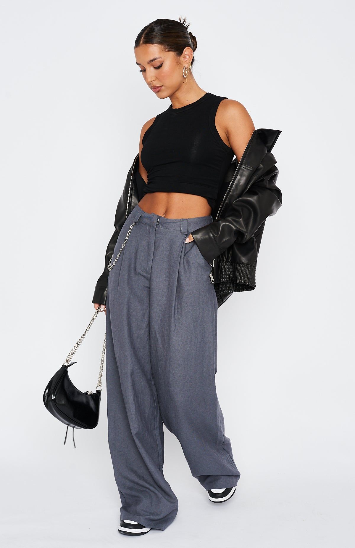 All About It Pants Charcoal sold by White Fox Boutique product image thumbnail 2