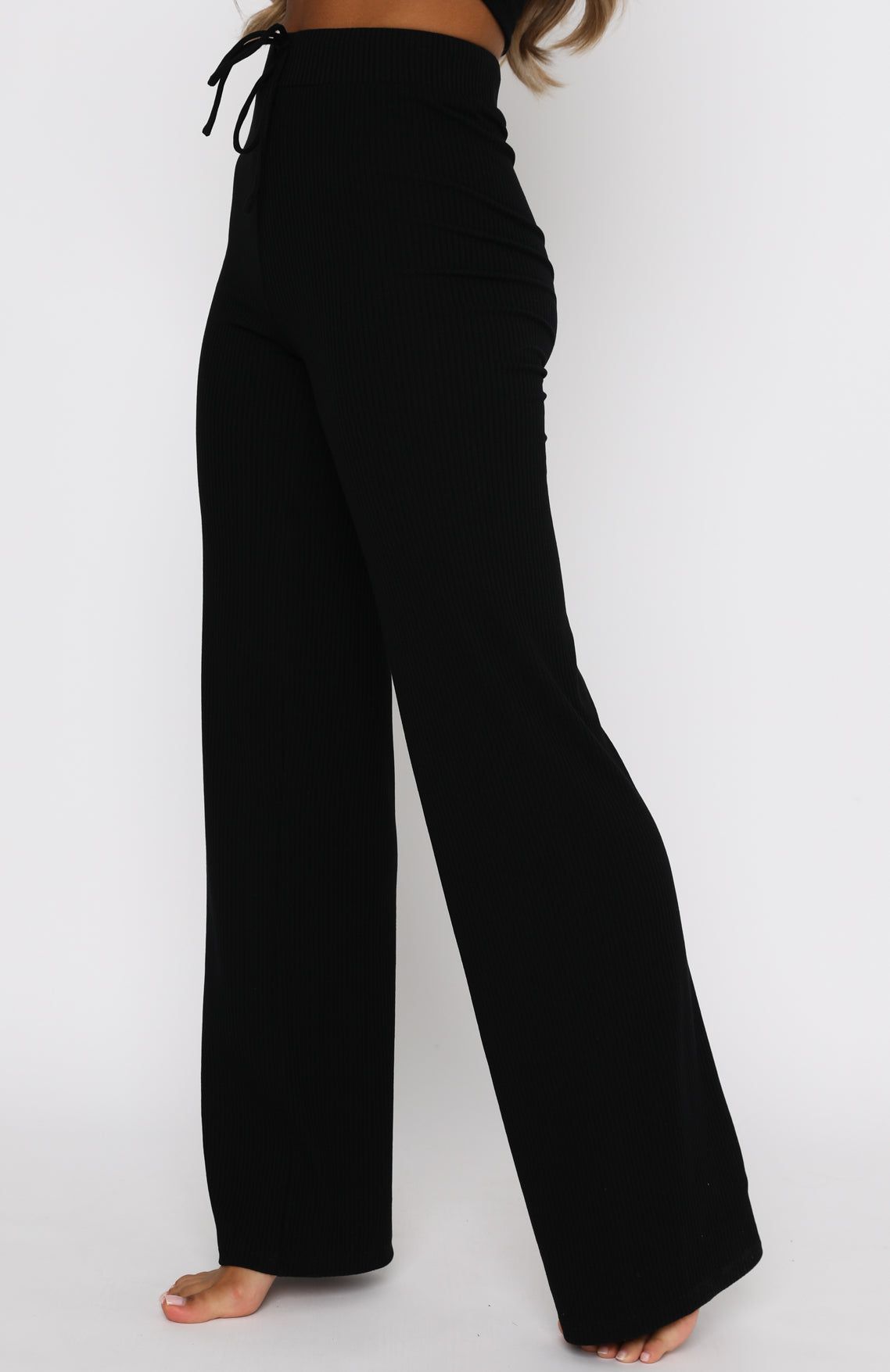 Adore You Ribbed Pants Black sold by White Fox Boutique product image thumbnail 3
