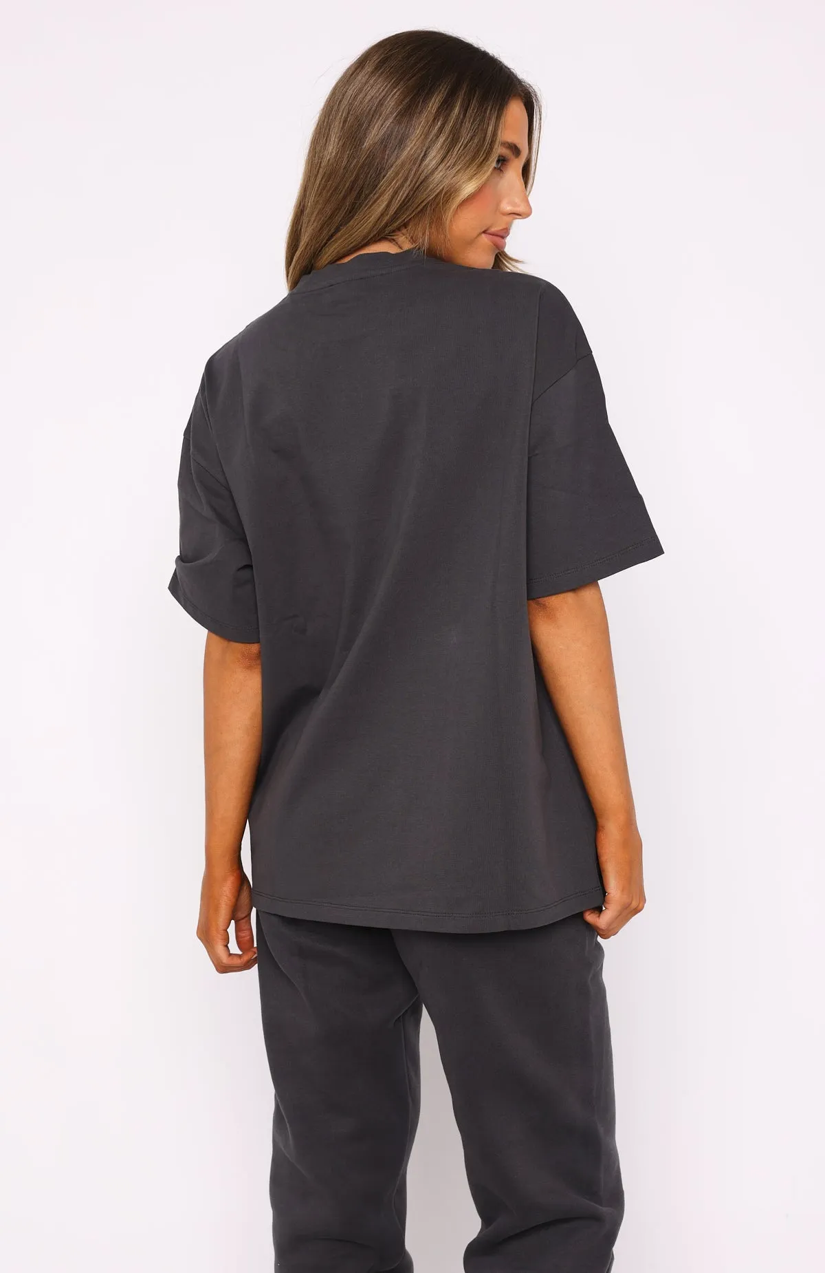 Out Of Line Oversized Tee Charcoal sold by White Fox Boutique product image thumbnail 4