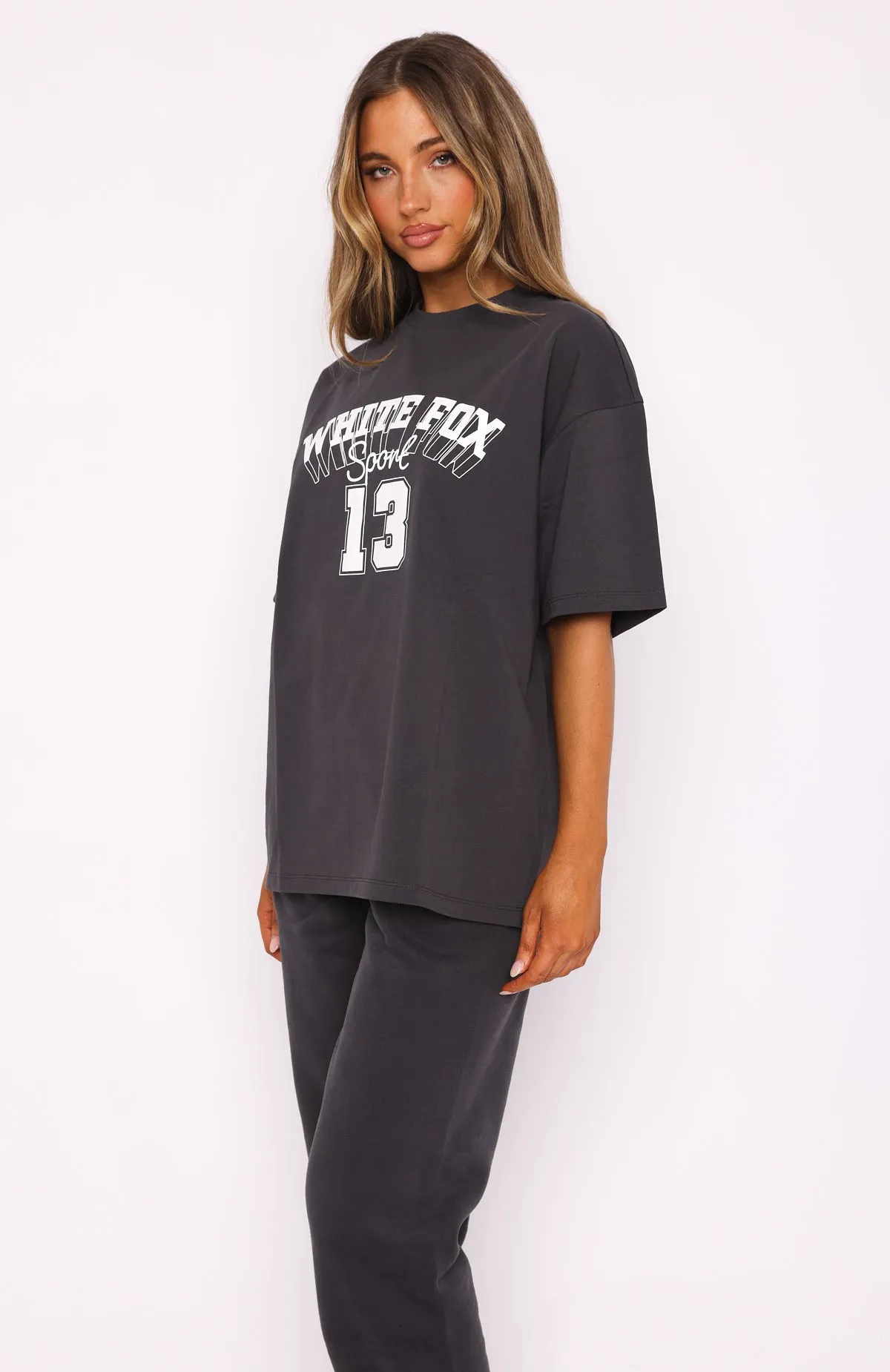 Out Of Line Oversized Tee Charcoal sold by White Fox Boutique product image thumbnail 3
