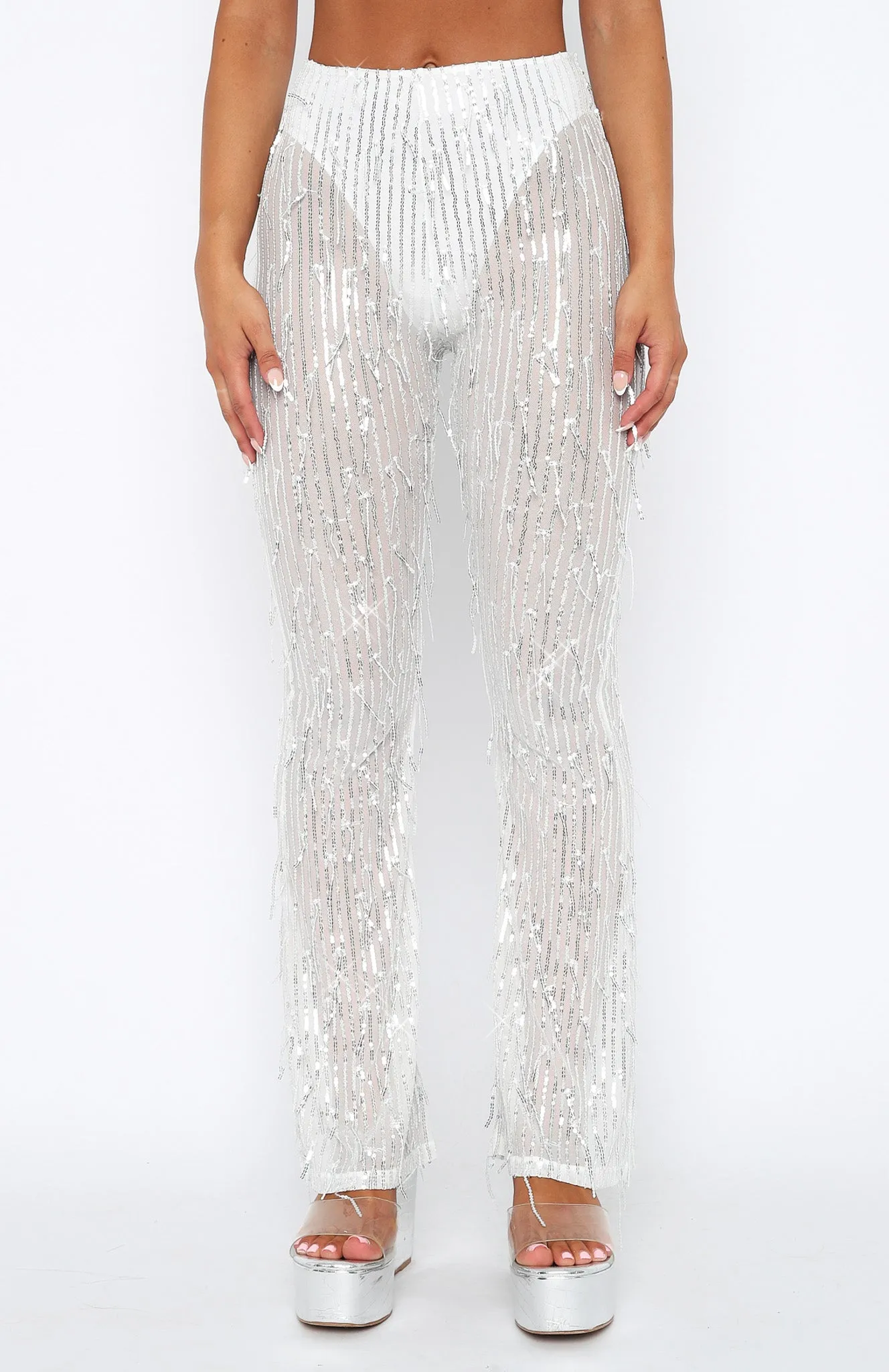 Feel The Light Pants White sold by White Fox Boutique product image thumbnail 2