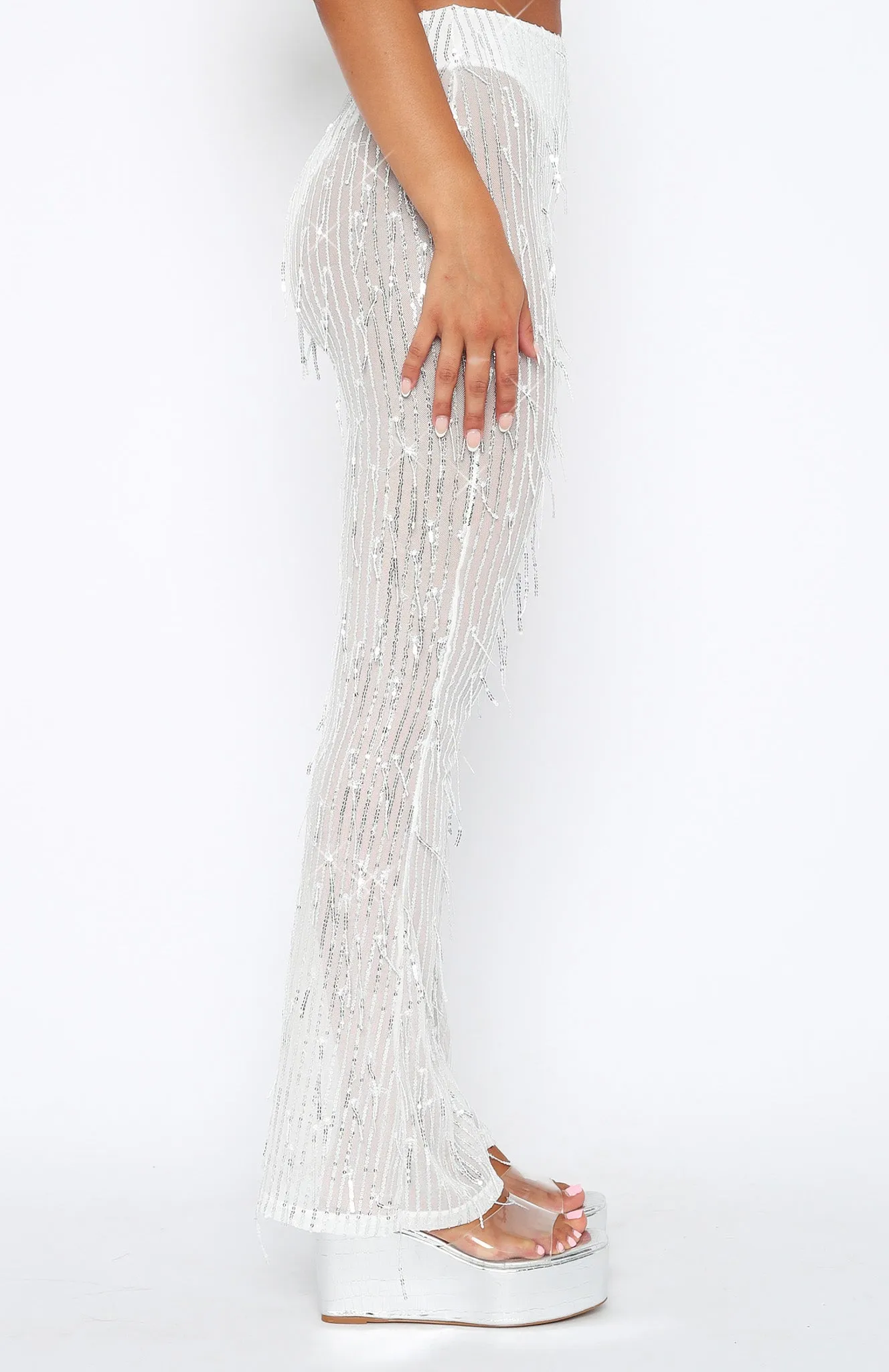 Feel The Light Pants White sold by White Fox Boutique product image thumbnail 3