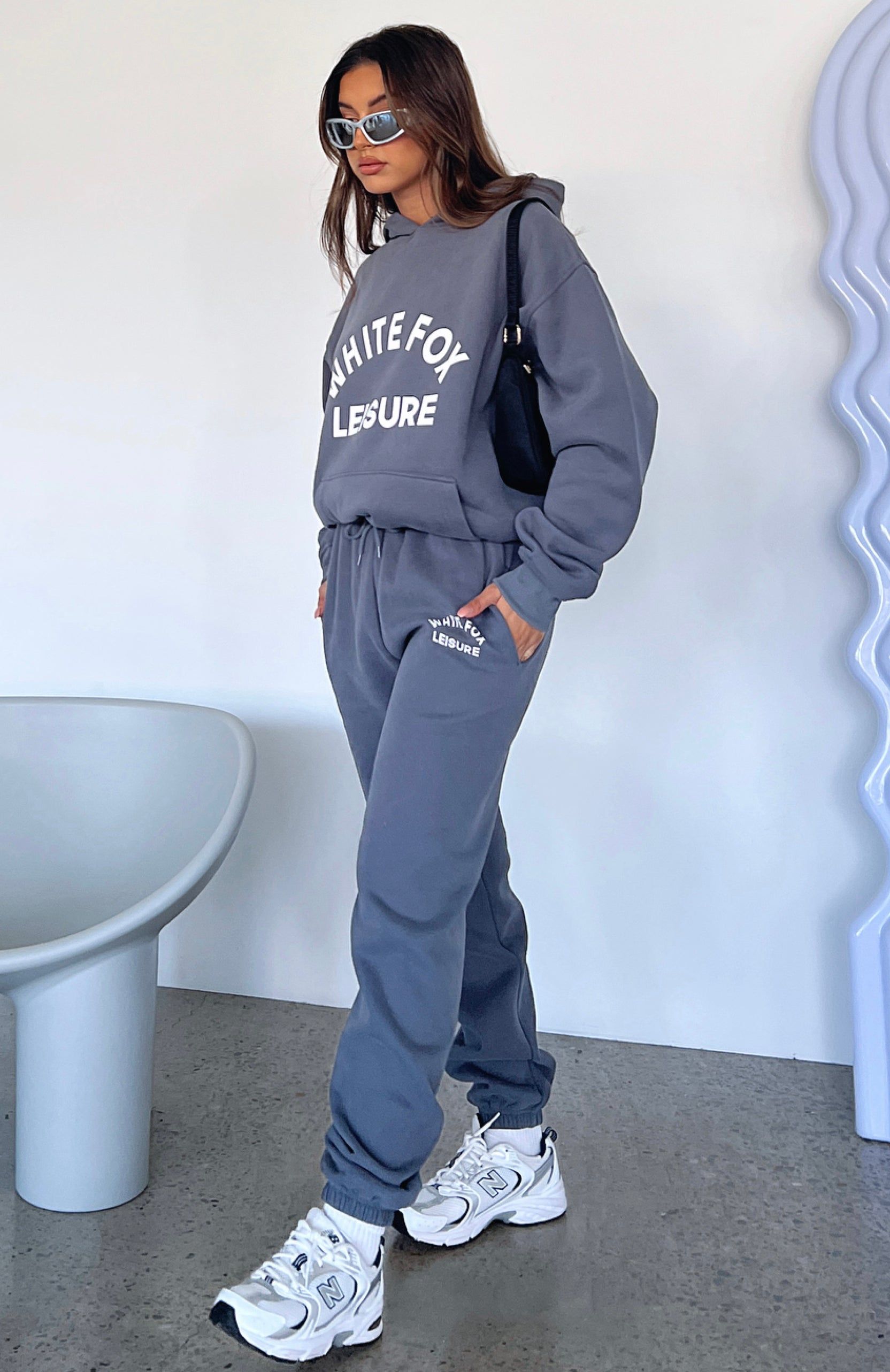 Leisure Club Sweatpants Charcoal sold by White Fox Boutique
