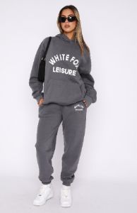 Leisure Club Sweatpants Charcoal sold by White Fox Boutique