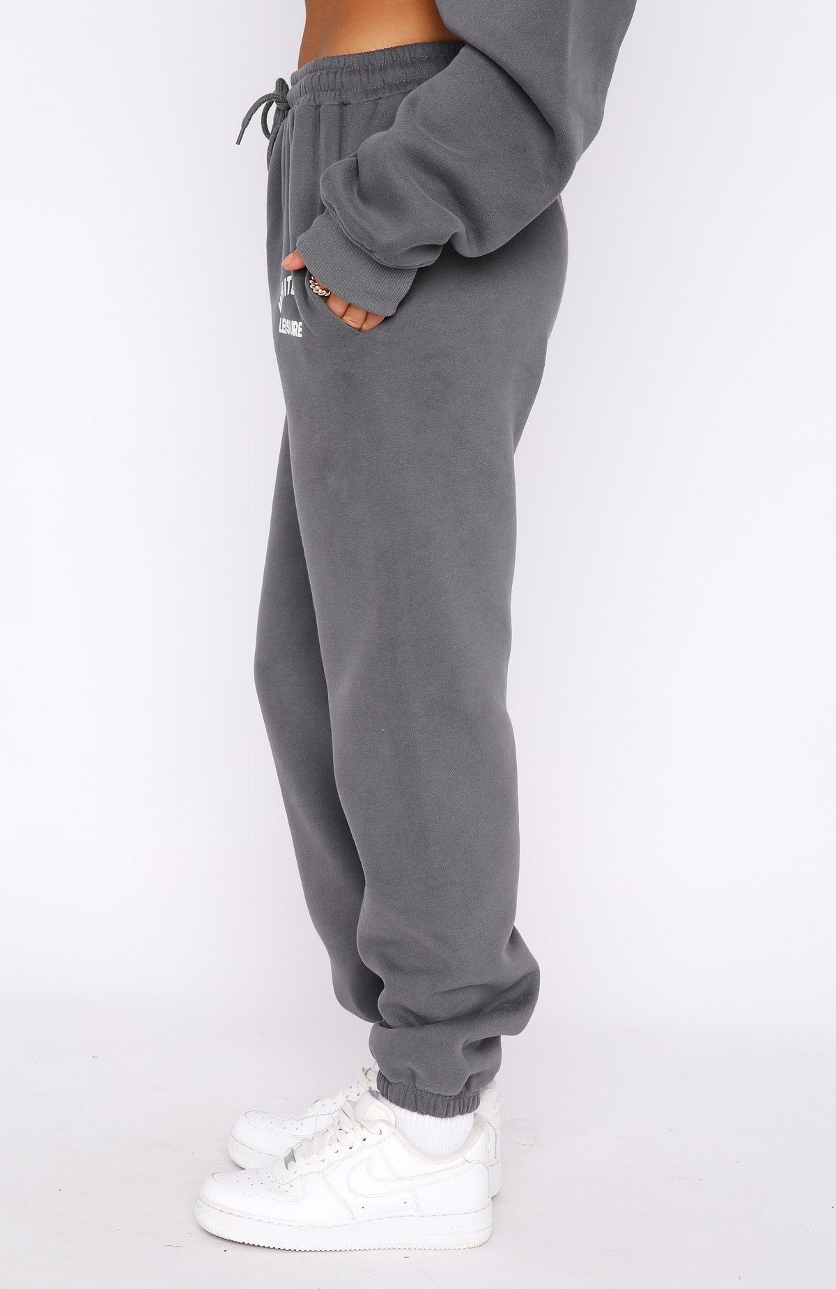 Leisure Club Sweatpants Charcoal sold by White Fox Boutique product image thumbnail 3