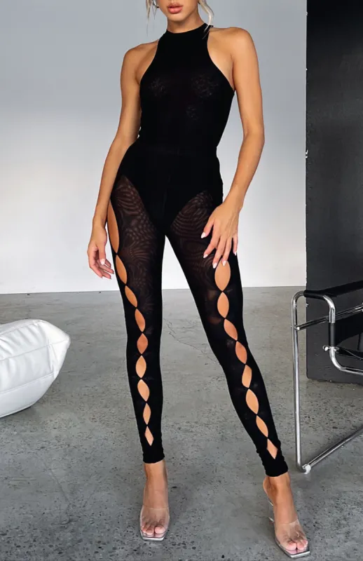 Hollywood Moment Mesh Leggings Black sold by White Fox Boutique