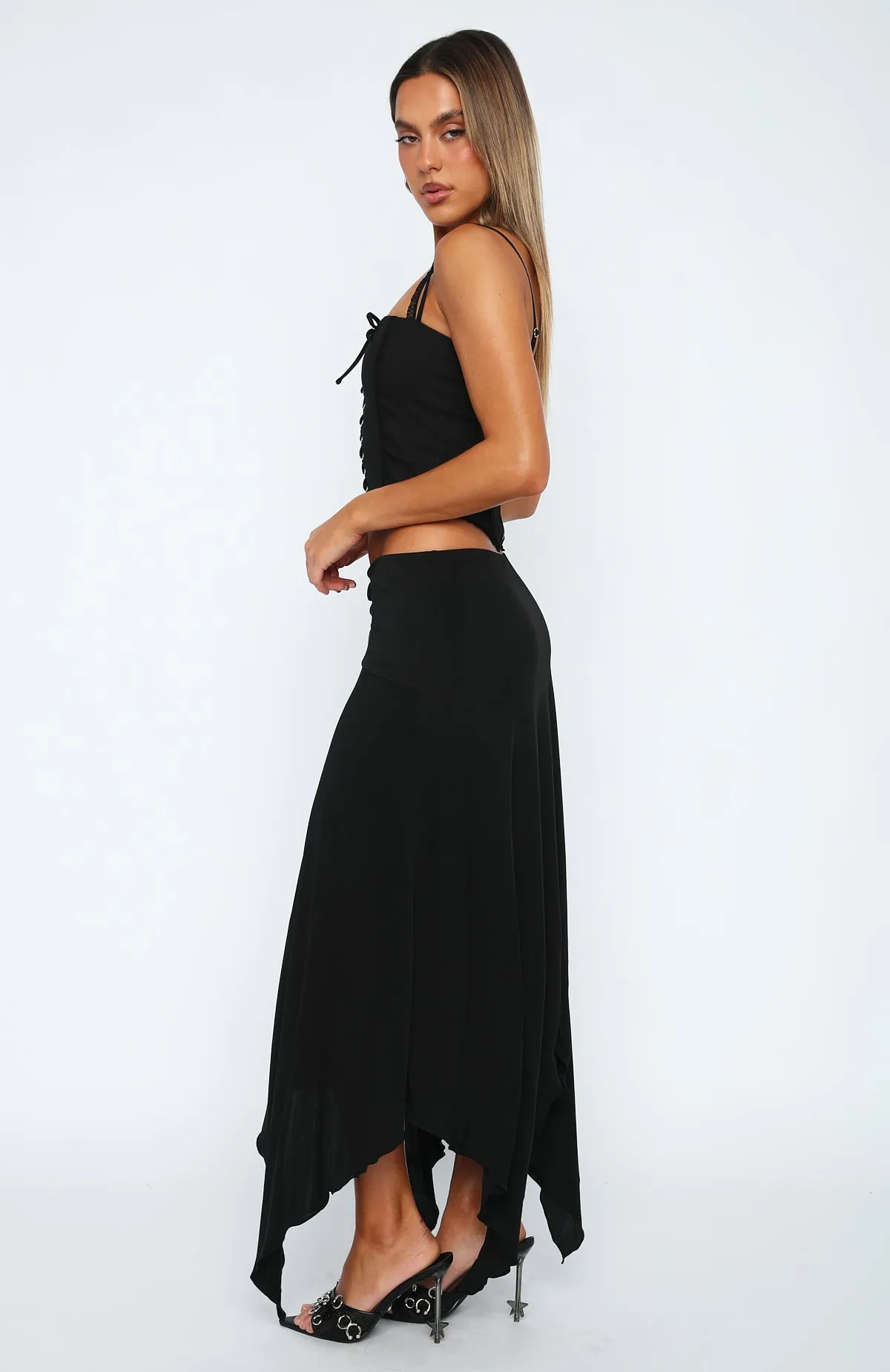 Pretty Poison Midi Skirt Black sold by White Fox Boutique product image thumbnail 3