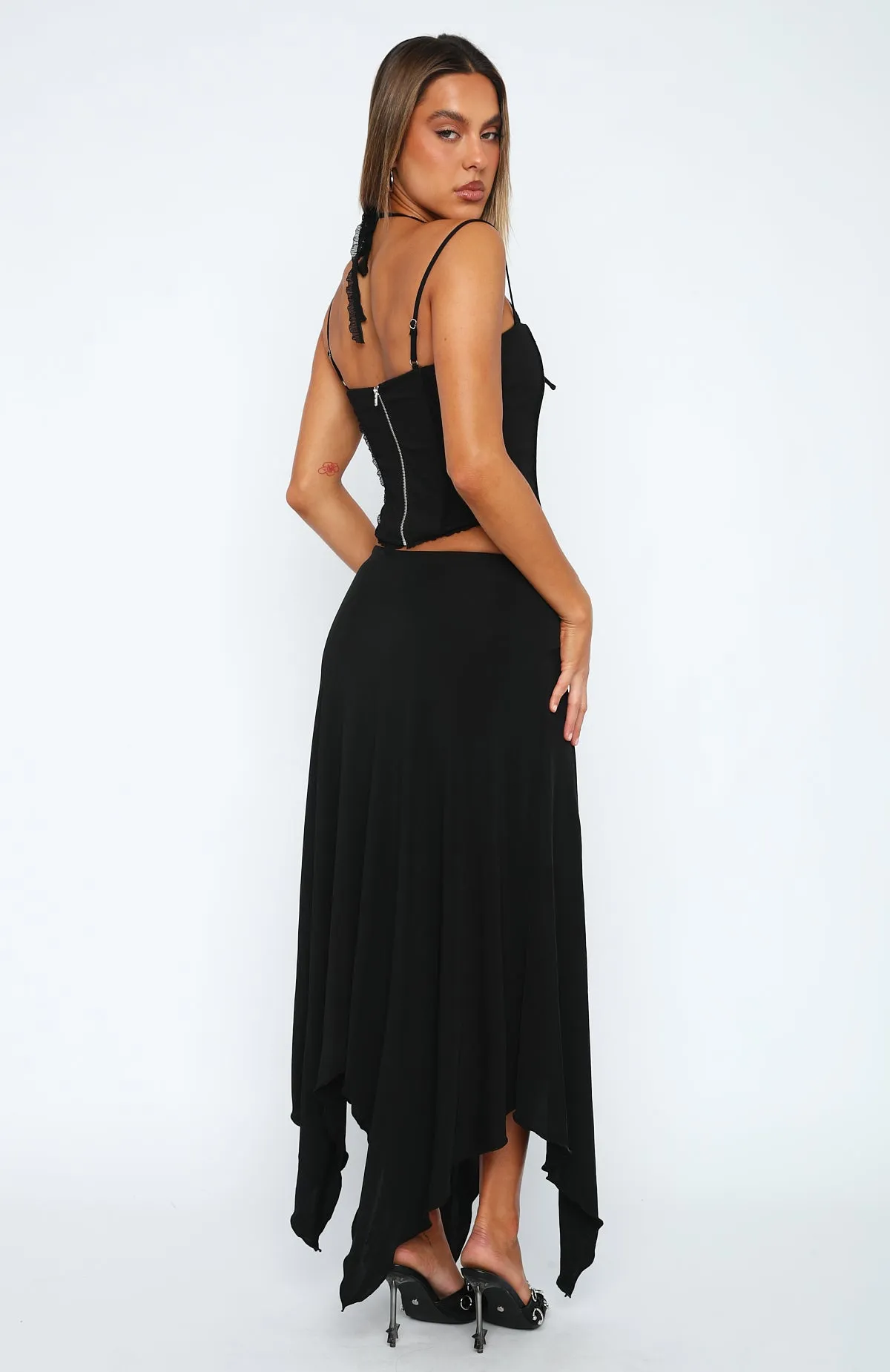 Pretty Poison Midi Skirt Black sold by White Fox Boutique product image thumbnail 4