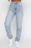 Who's That Girl Straight Leg Denim Jeans Washed Blue sold by White Fox Boutique