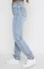 Who's That Girl Straight Leg Denim Jeans Washed Blue sold by White Fox Boutique