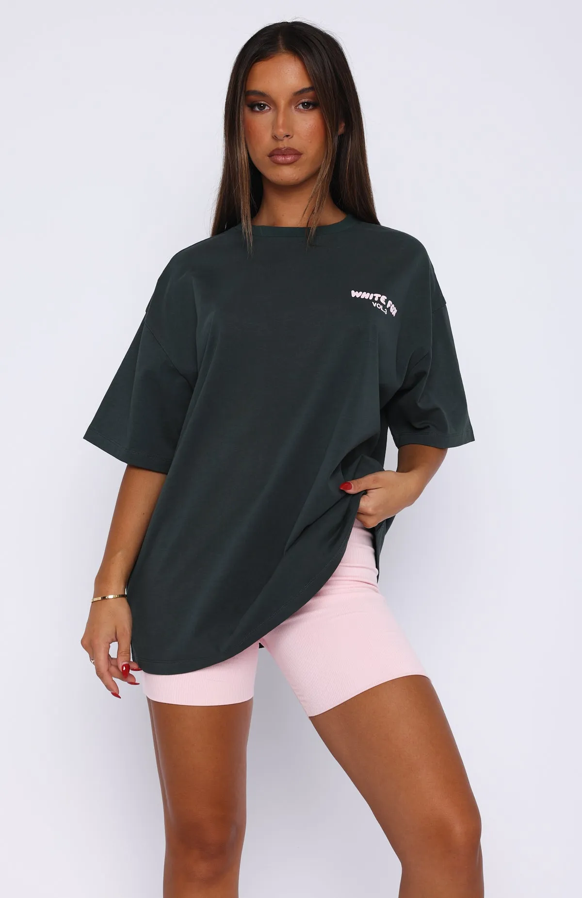 Offstage Oversized Tee Dark Green sold by White Fox Boutique product image thumbnail 2