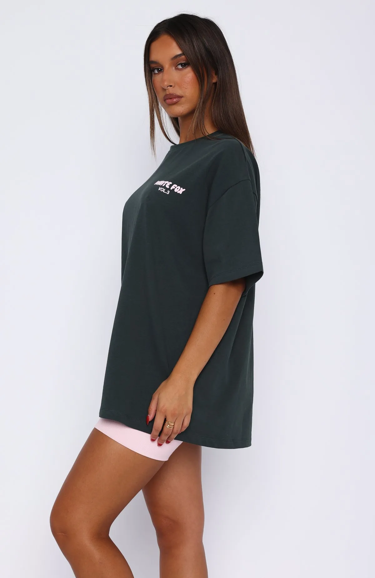 Offstage Oversized Tee Dark Green sold by White Fox Boutique product image thumbnail 3