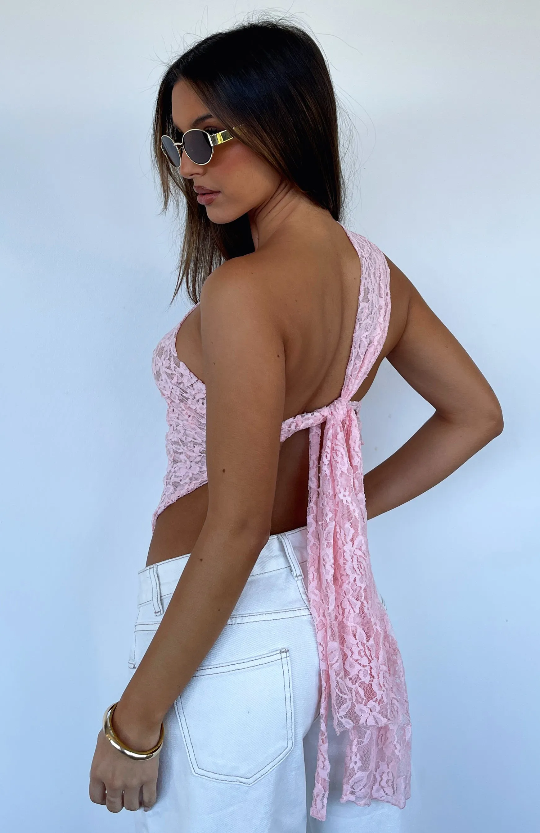 It's A Love Story Lace Top Pink sold by White Fox Boutique product image thumbnail 2