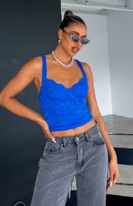Attention On You Lace Cami Electric Blue sold by White Fox Boutique