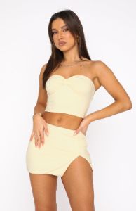 Top Rated Strapless Crop Cream sold by White Fox Boutique