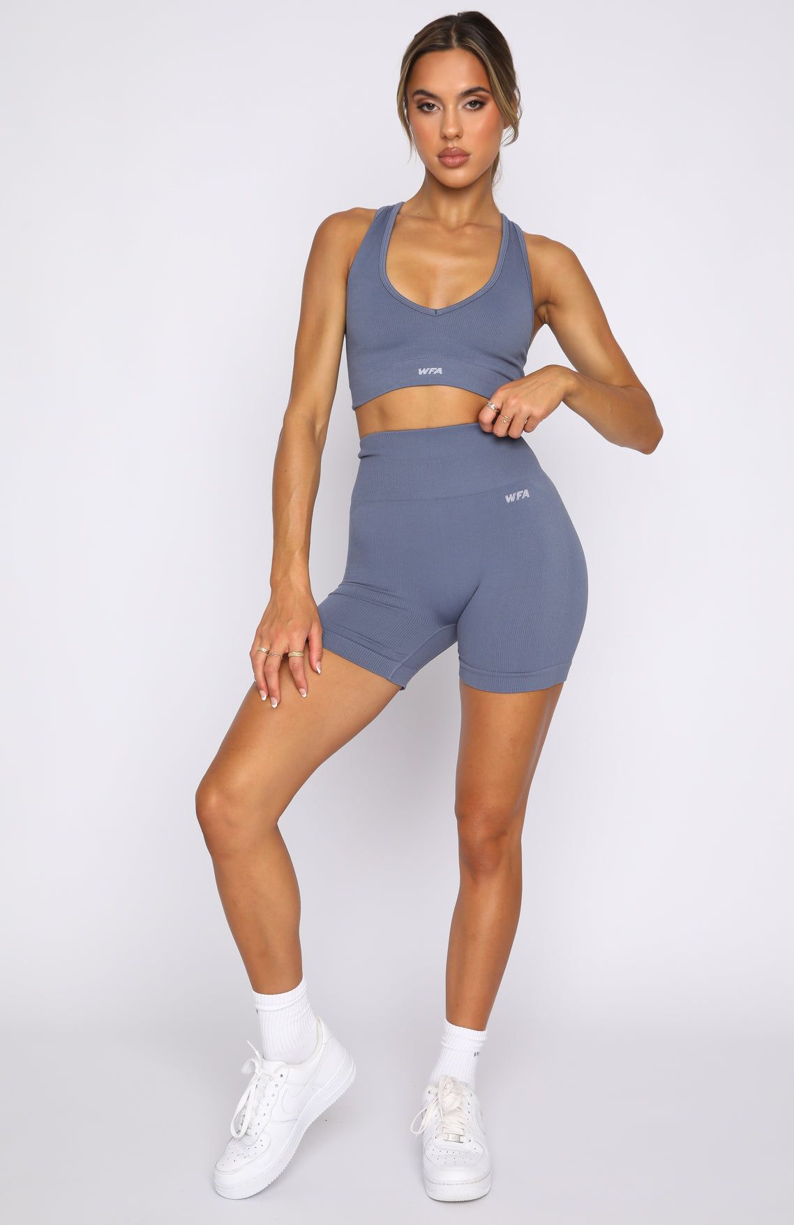 Seamless High Waisted Shorts Steel sold by White Fox Boutique product image thumbnail 5