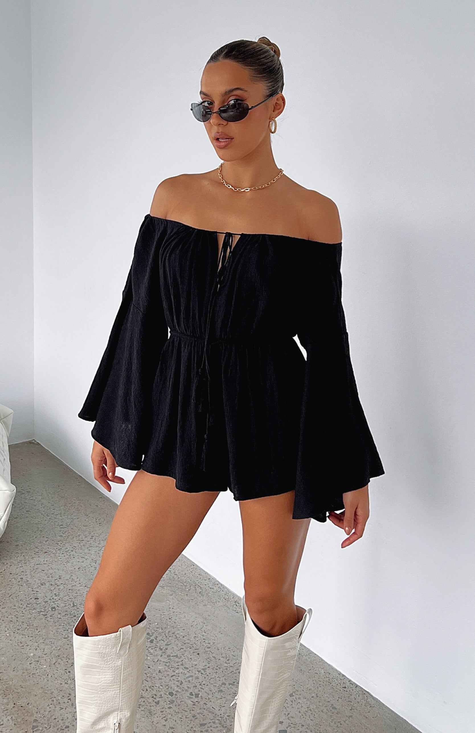 Another Night Playsuit Black sold by White Fox Boutique