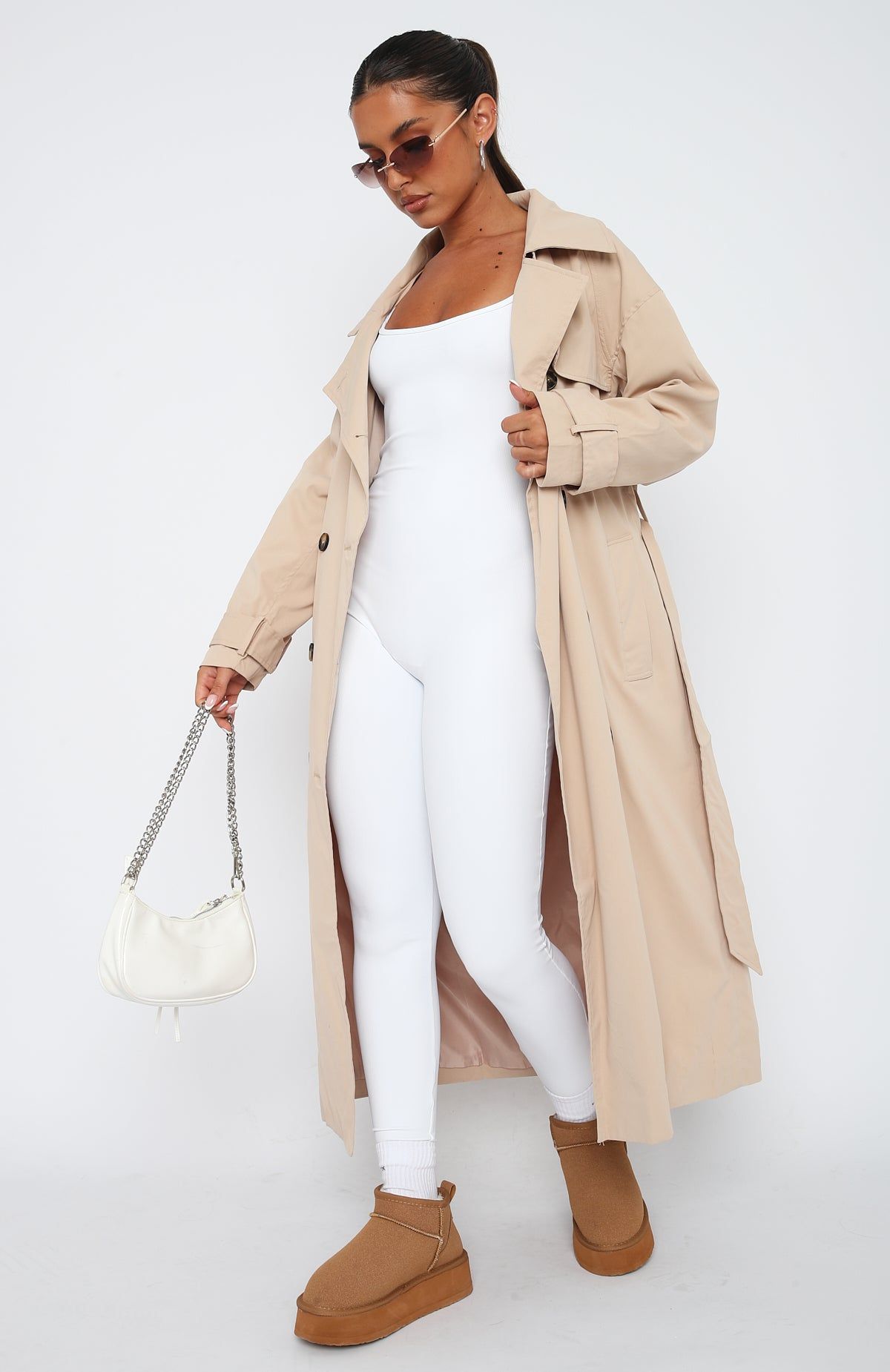 Feeling Fine Trench Coat Beige sold by White Fox Boutique product image thumbnail 2