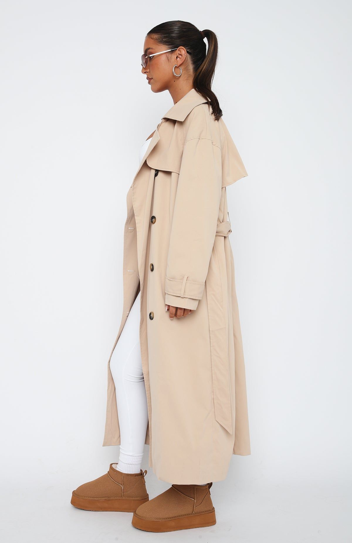 Feeling Fine Trench Coat Beige sold by White Fox Boutique product image thumbnail 3