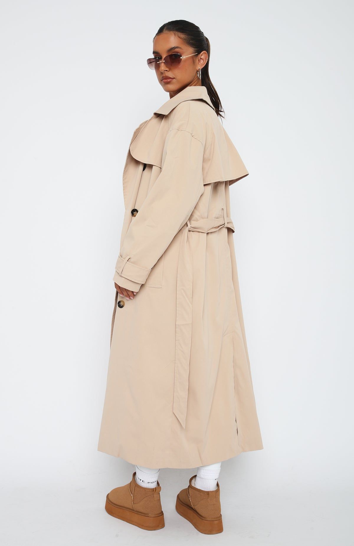 Feeling Fine Trench Coat Beige sold by White Fox Boutique product image thumbnail 4