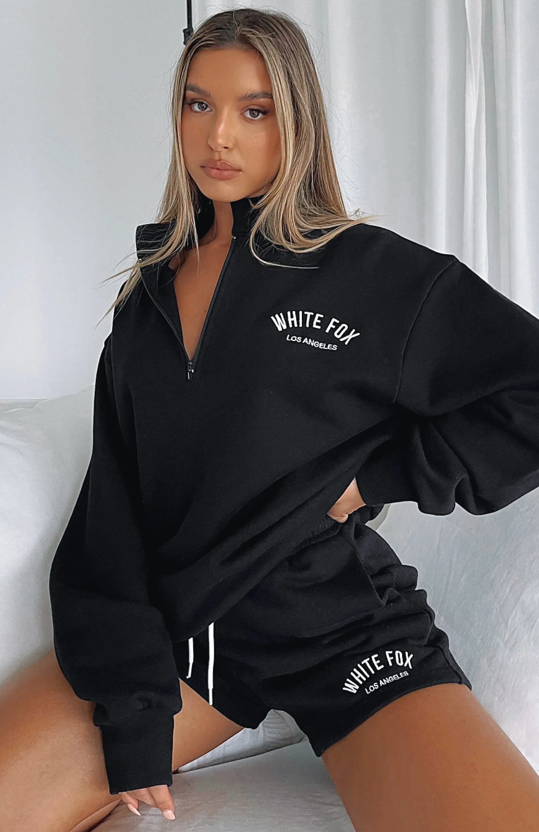 The Highest Demand Zip Front Sweater Black sold by White Fox Boutique