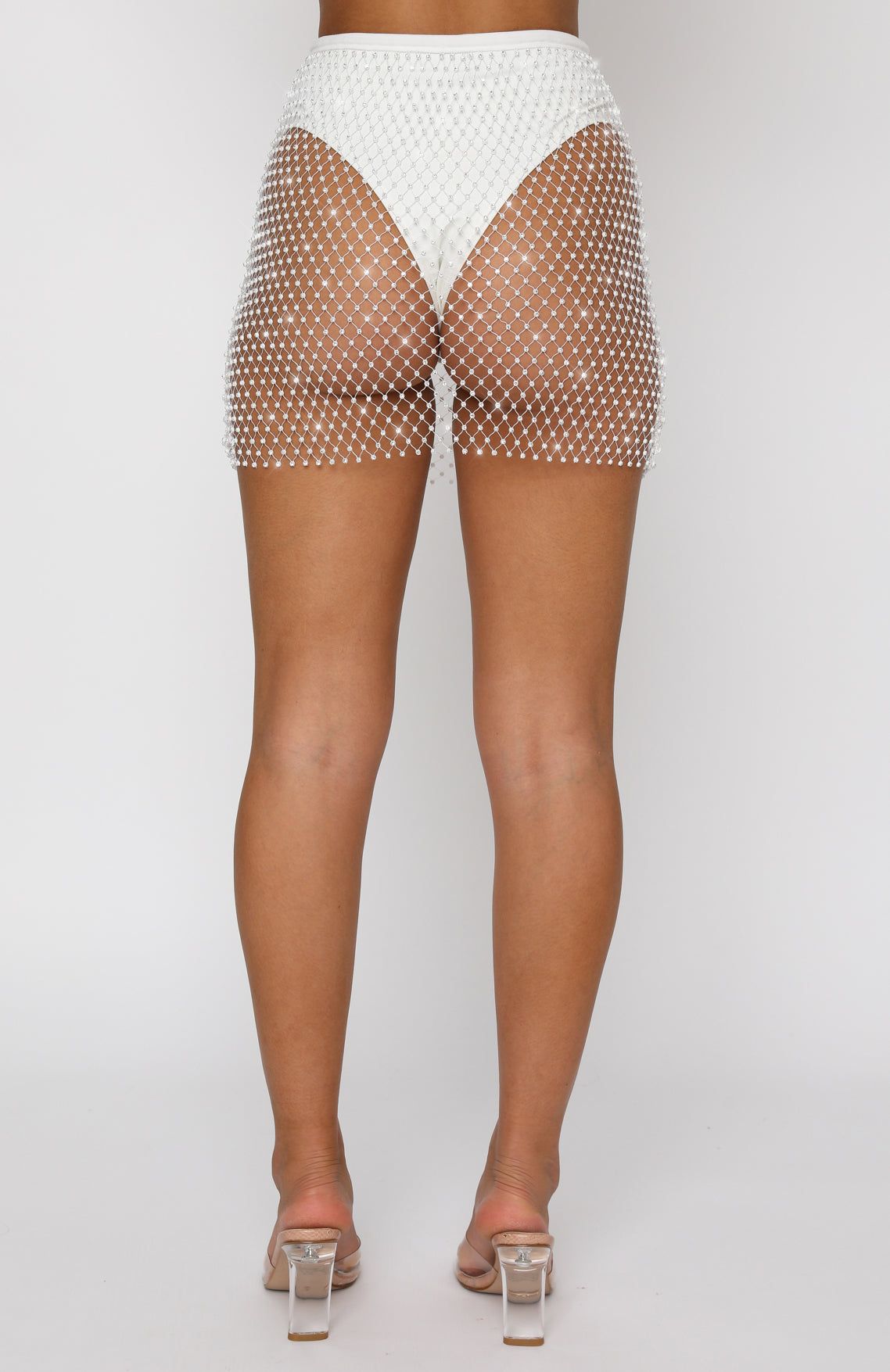 Feel The Beat Mini Skirt White sold by White Fox Boutique product image thumbnail 4