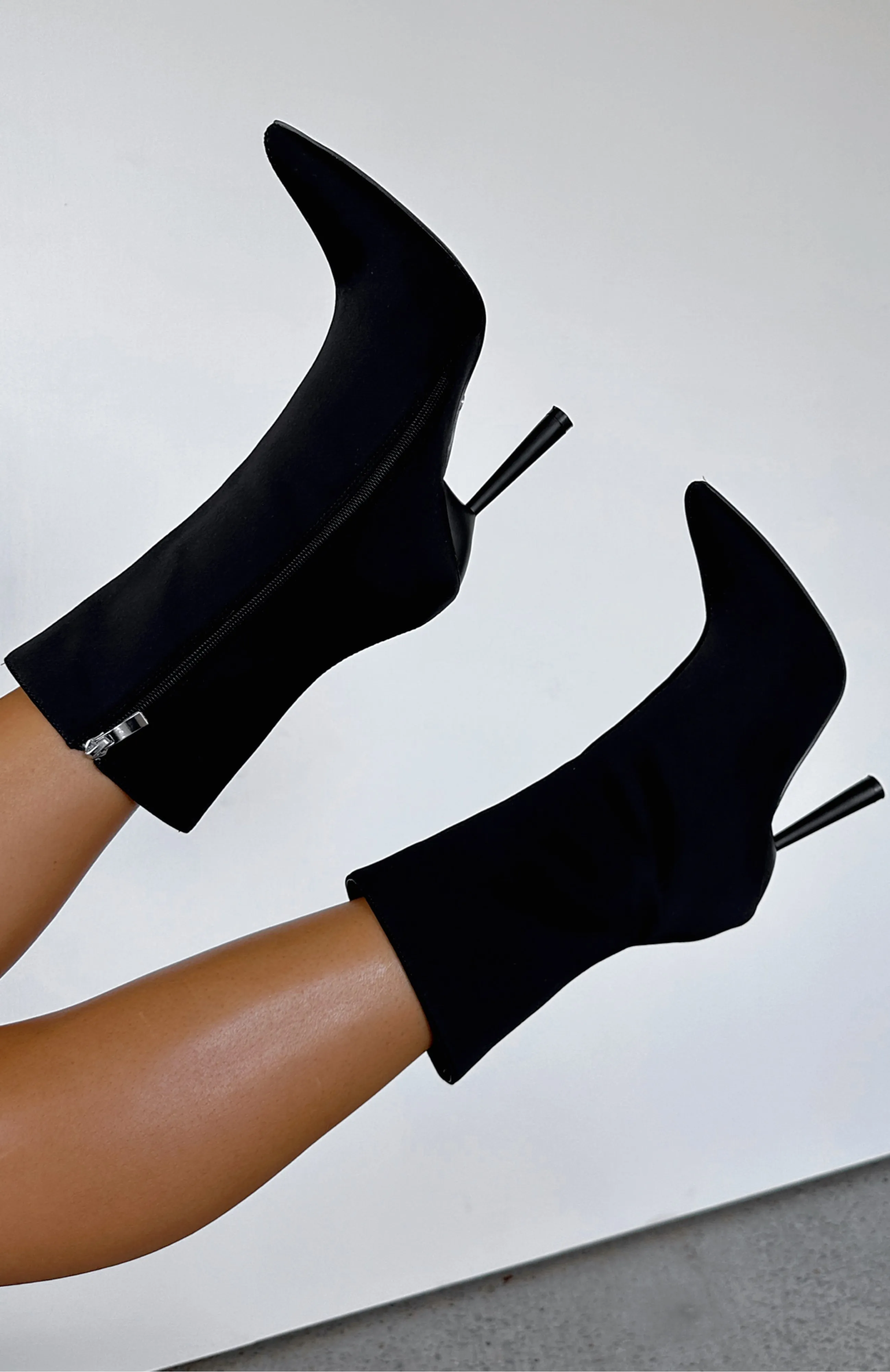 Riley Ankle Boots Black Lycra sold by White Fox Boutique product image thumbnail 5