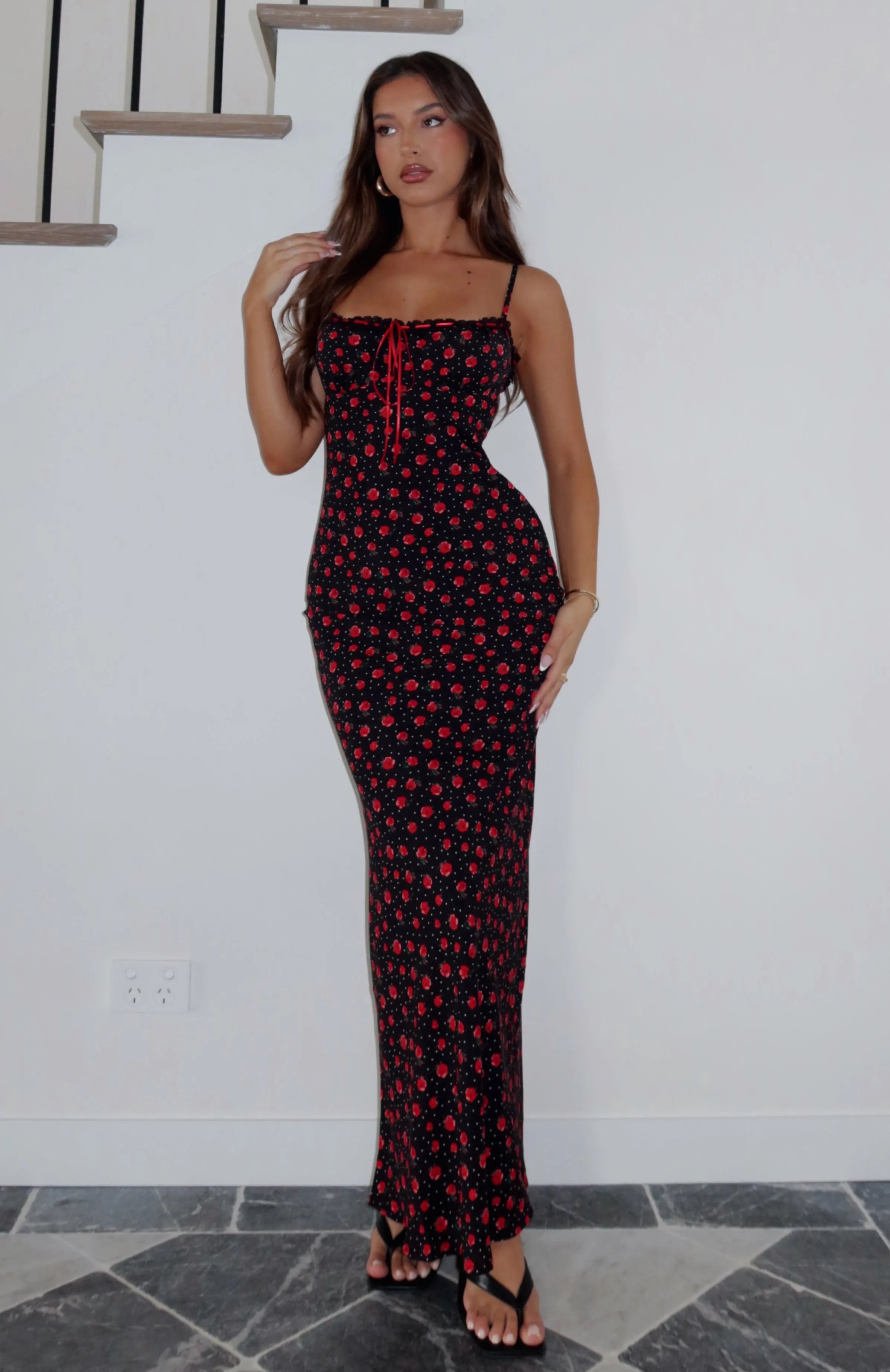 Making Decisions Maxi Dress Midnight Poppy sold by White Fox Boutique product image thumbnail 5