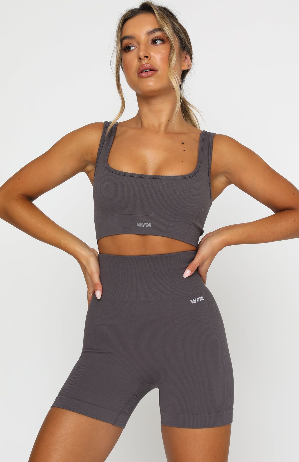 Seamless High Waisted Shorts Shadow sold by White Fox Boutique product image thumbnail 6