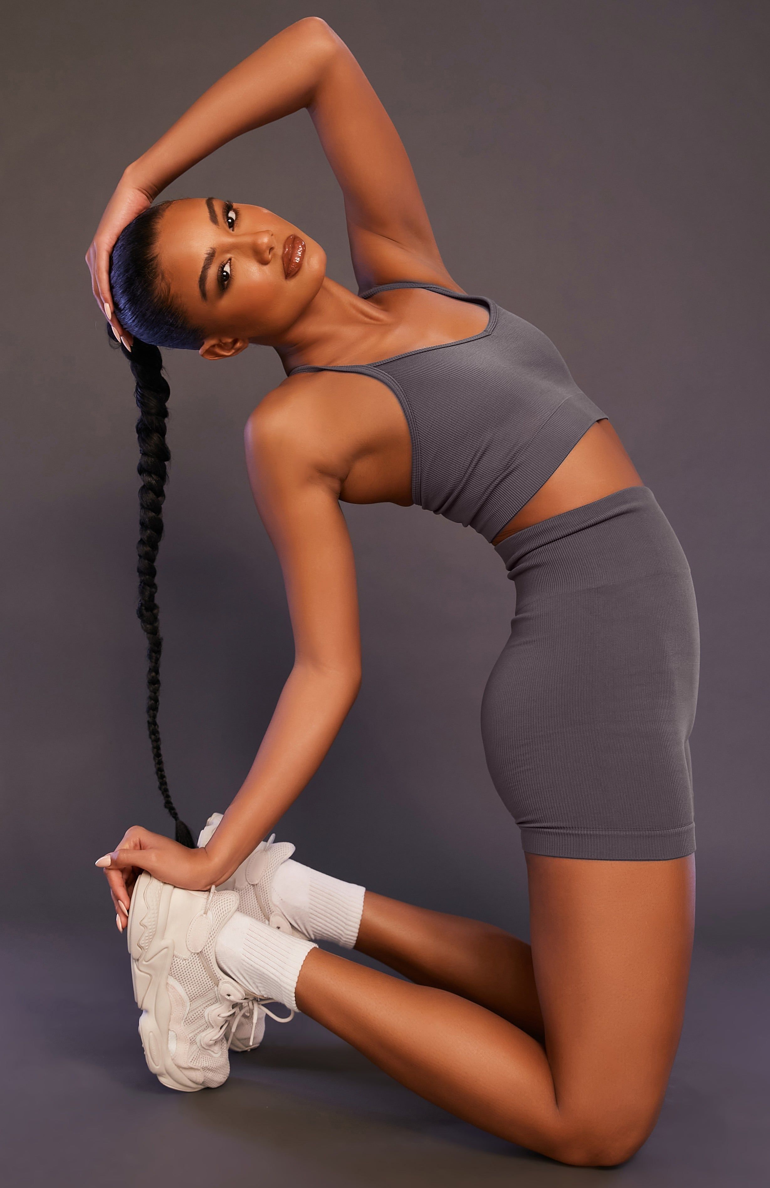 Seamless High Waisted Shorts Shadow sold by White Fox Boutique