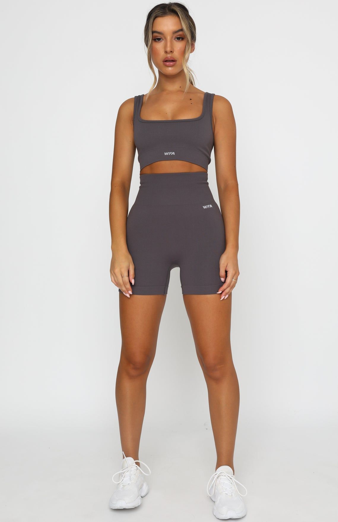 Seamless High Waisted Shorts Shadow sold by White Fox Boutique product image thumbnail 5