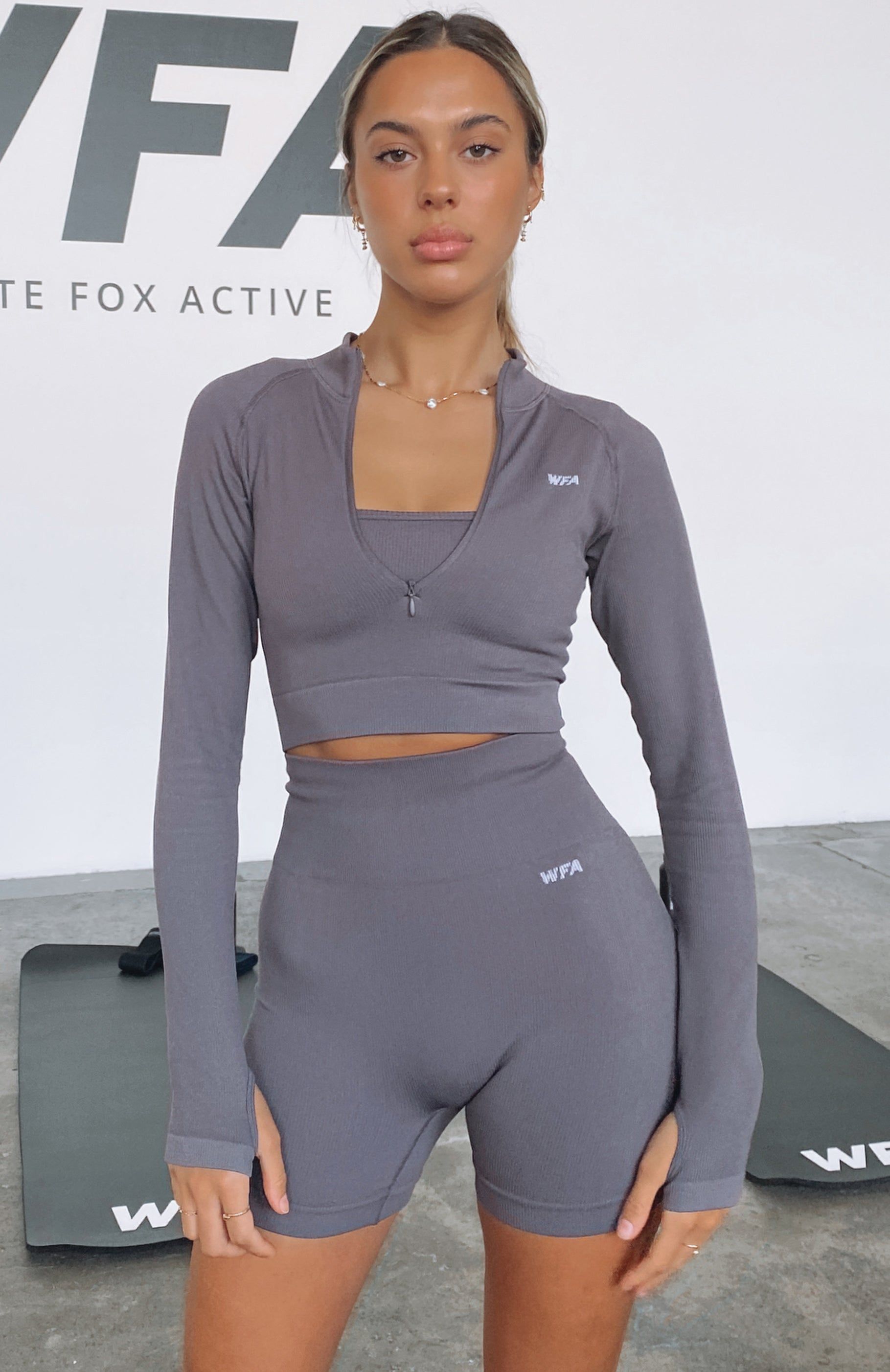 Seamless High Waisted Shorts Shadow sold by White Fox Boutique product image thumbnail 8