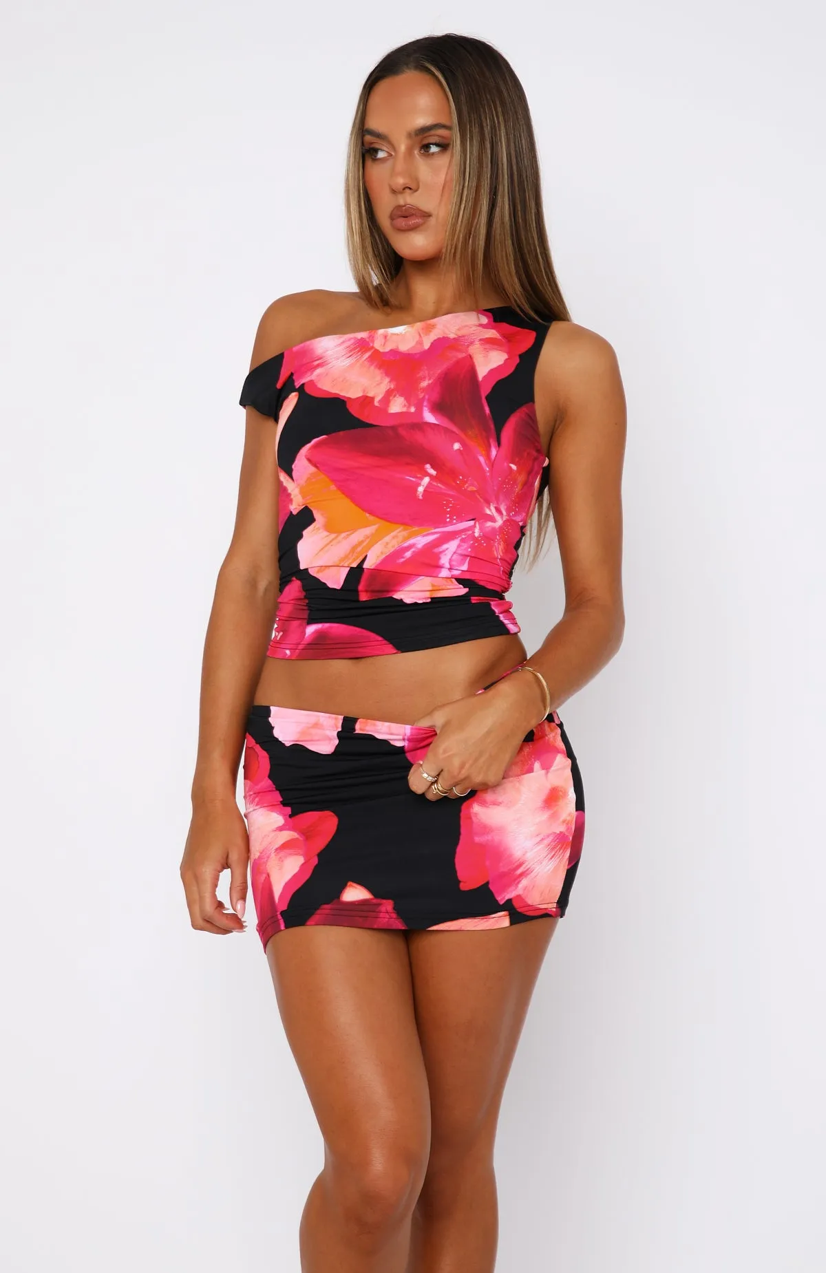 Late Nights Mini Skirt Blossom Infusion sold by White Fox Boutique product image thumbnail 2