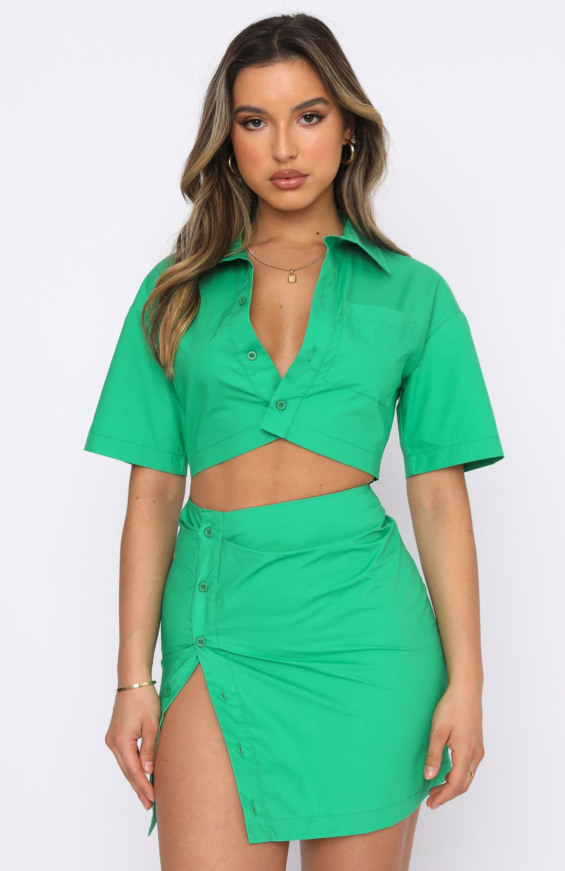 Love Triangle Mini Dress Green sold by White Fox Boutique product image thumbnail 2