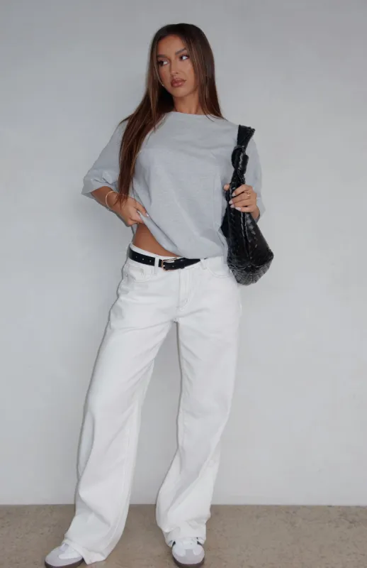 Bring The Style Low Rise Wide Leg Jeans Off White sold by White Fox Boutique