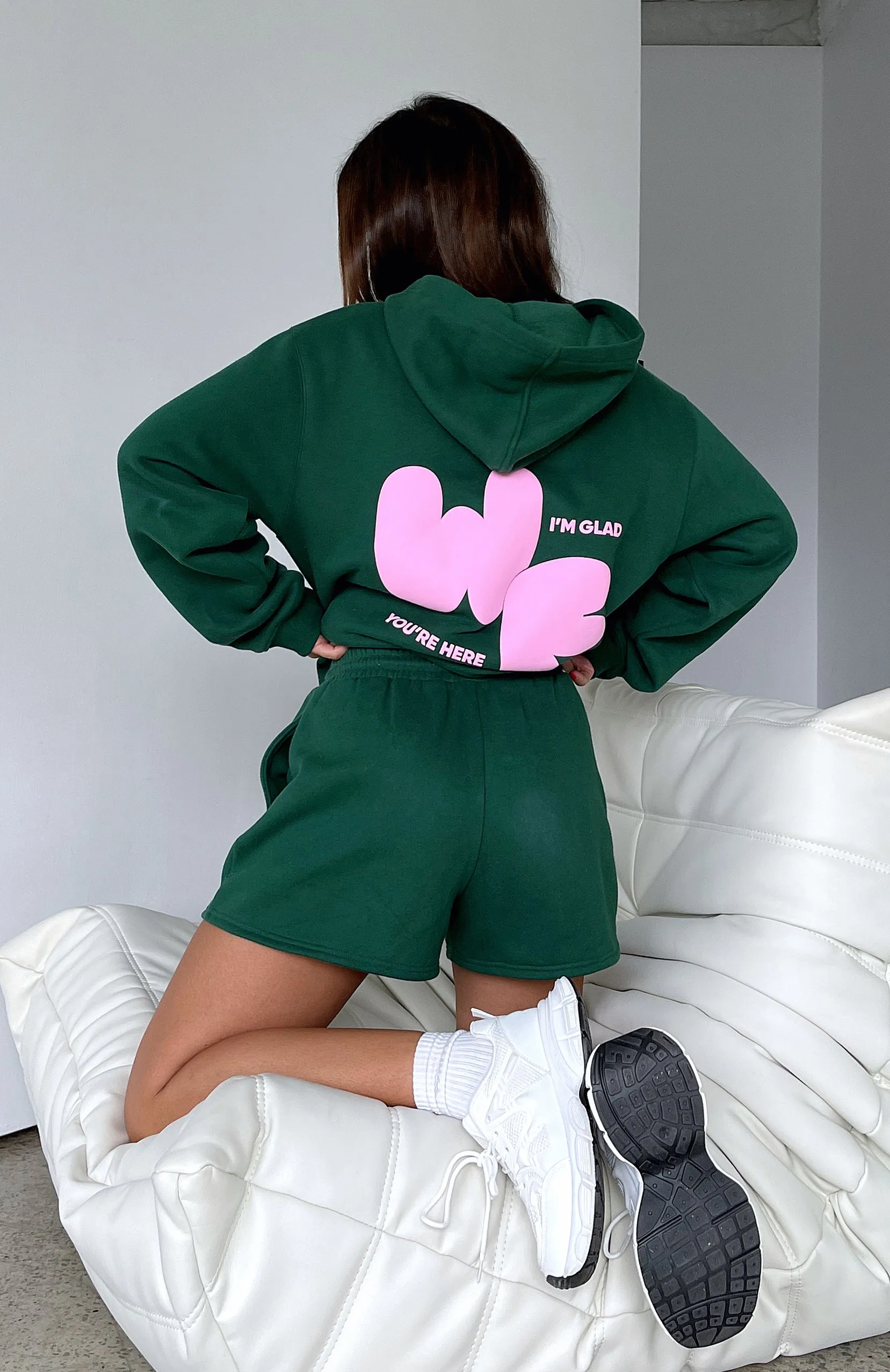 I'm Glad Oversized Hoodie Forest Green sold by White Fox Boutique