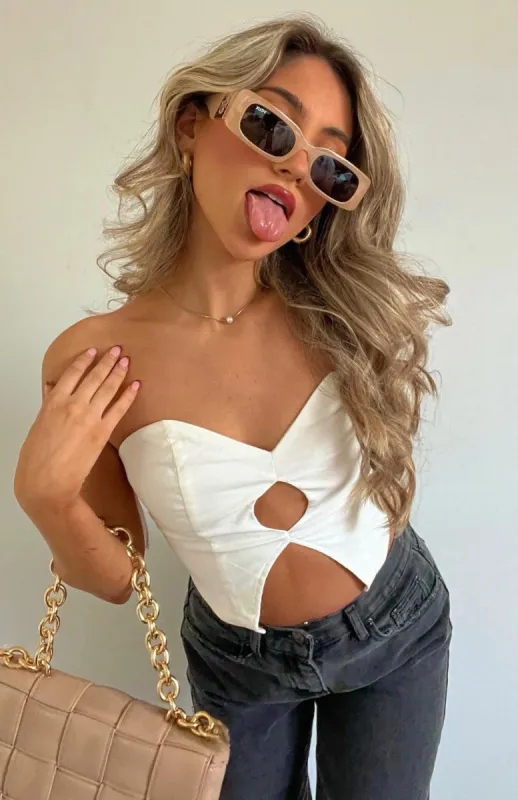 On The Weekend Crop White sold by White Fox Boutique