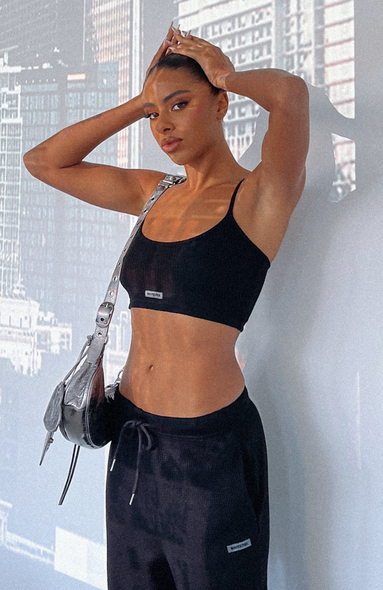 Something Special Waffle Crop Black sold by White Fox Boutique